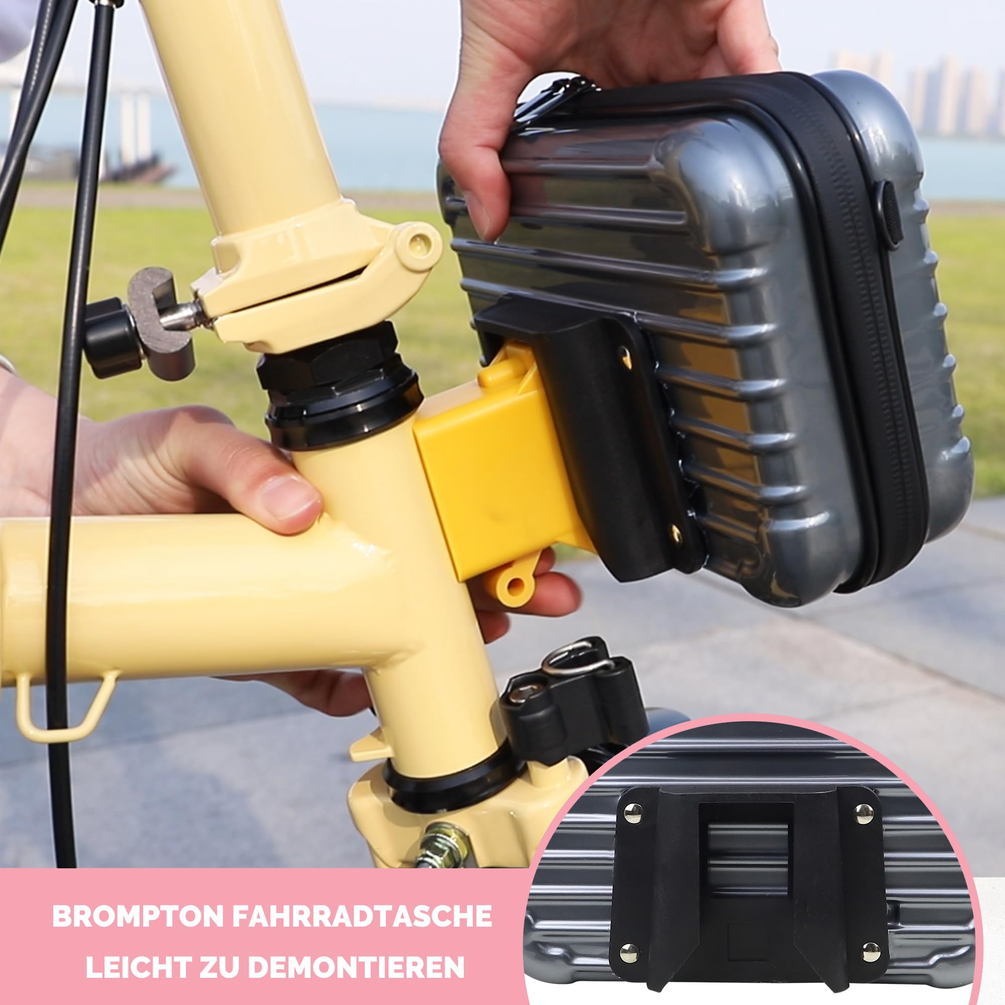 Sac Cadre Rigide ZUKKA – étanche 1,9L, ABS+PC, Compatible Brompton Et Trottinettes, Bandoulière Amovible