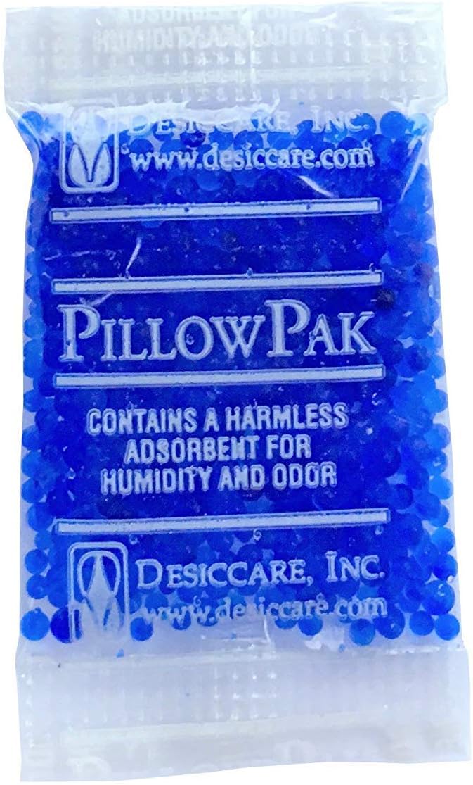 1 Gram Silica Gel Packets - Blue to Pink, Rechargeable Desiccant Packets and Dehumidifiers (Indicating, 10,00 Pack) - [10 of 1000 Pack]