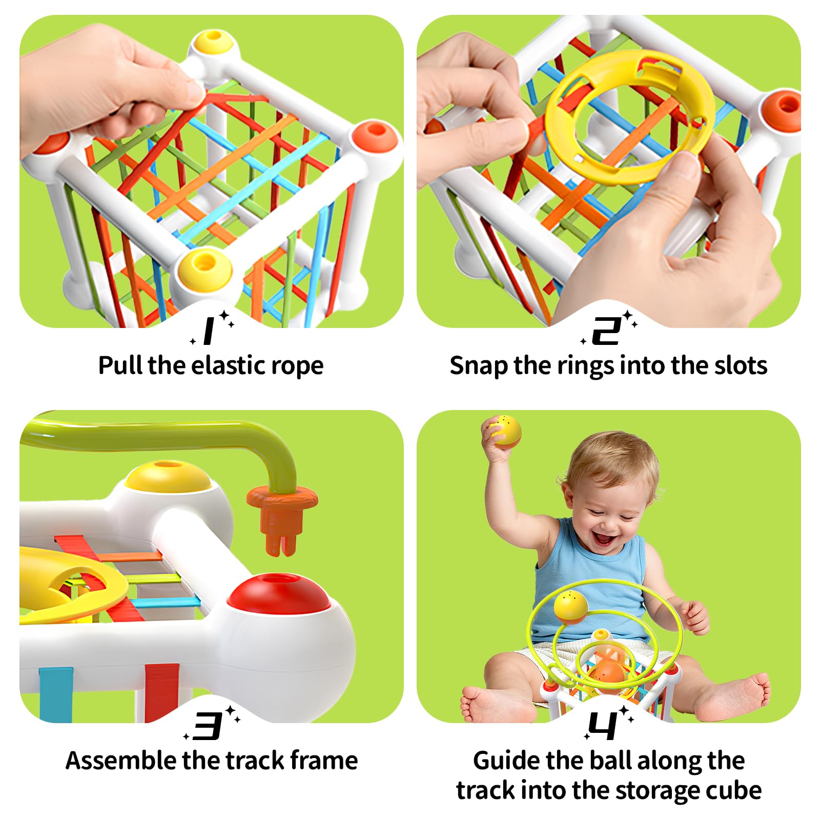 woollywink Baby Toy 1 Year Old, 16 Pcs Montessori Toys 1 Year Old+ - Image 3