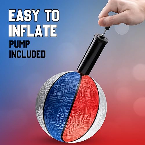 Miniatura 7 de Bedwina Mini pelotas de baloncesto de goma para niños de 7 pulgadas, tamaño 3, paquete de 3, baloncesto de piscina para mini aro para exteriores e