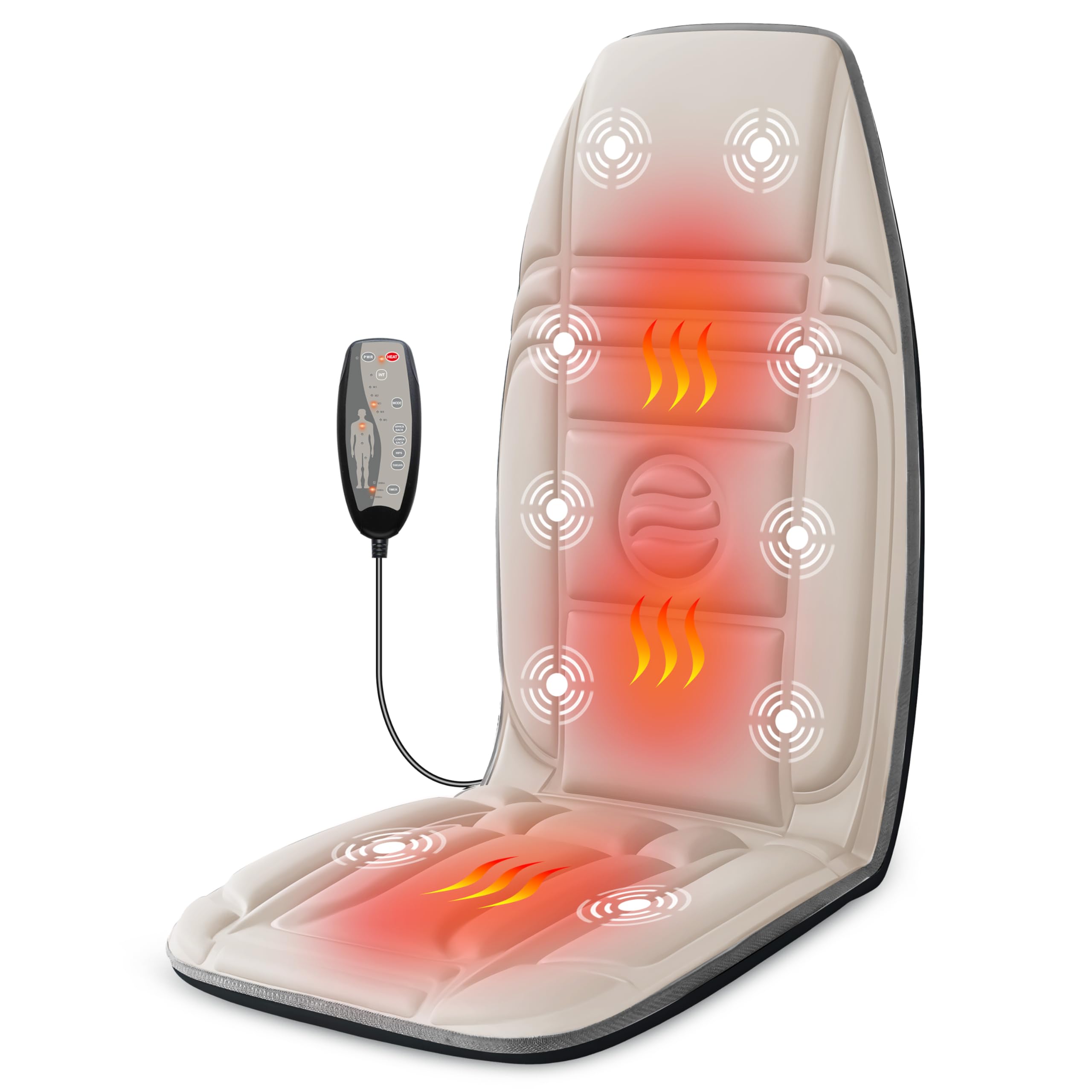 Amazon.com: Heycool Vibration Back Massager with Heat, Massage Chair Pad with 10 Vibration Motors & 2 Heating Levels, Chair Massager for Recliner, Sofa, Beige : Health & Household Amazon.com: Heycool Vibration Back Massager with Heat, Massage Chair Pad with 10 Vibration Motors & 2 Heating Levels, Chair Massager for Recliner, Sofa, Beige : Health & Household