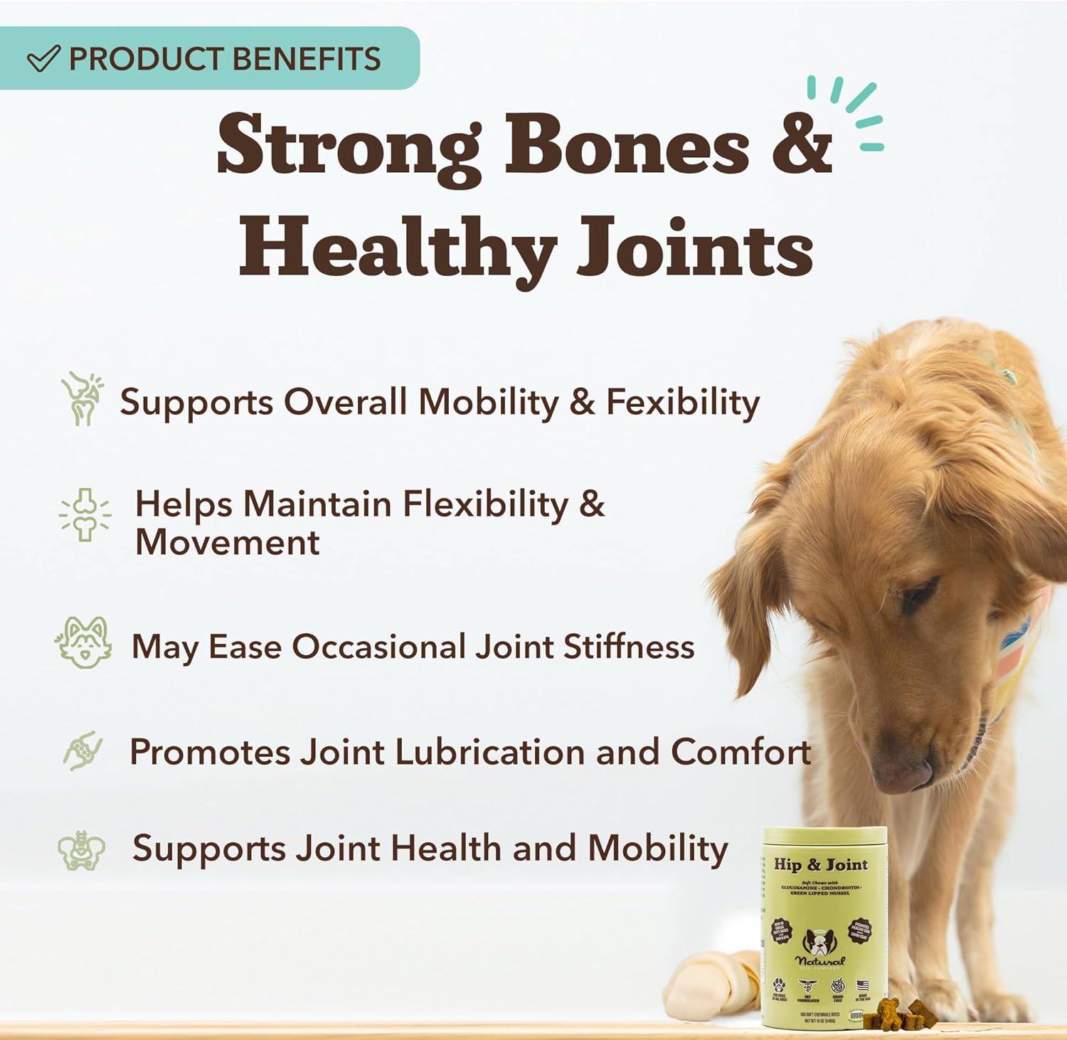 Natural Dog Company Multivitamin & Joint Support Bundle – Multivitamin Chews (180 pcs) for Immune & Antioxidant Support + Hip & Joint Chews (180 ct) with Glucosamine, MSM & Turmeric for Mobility