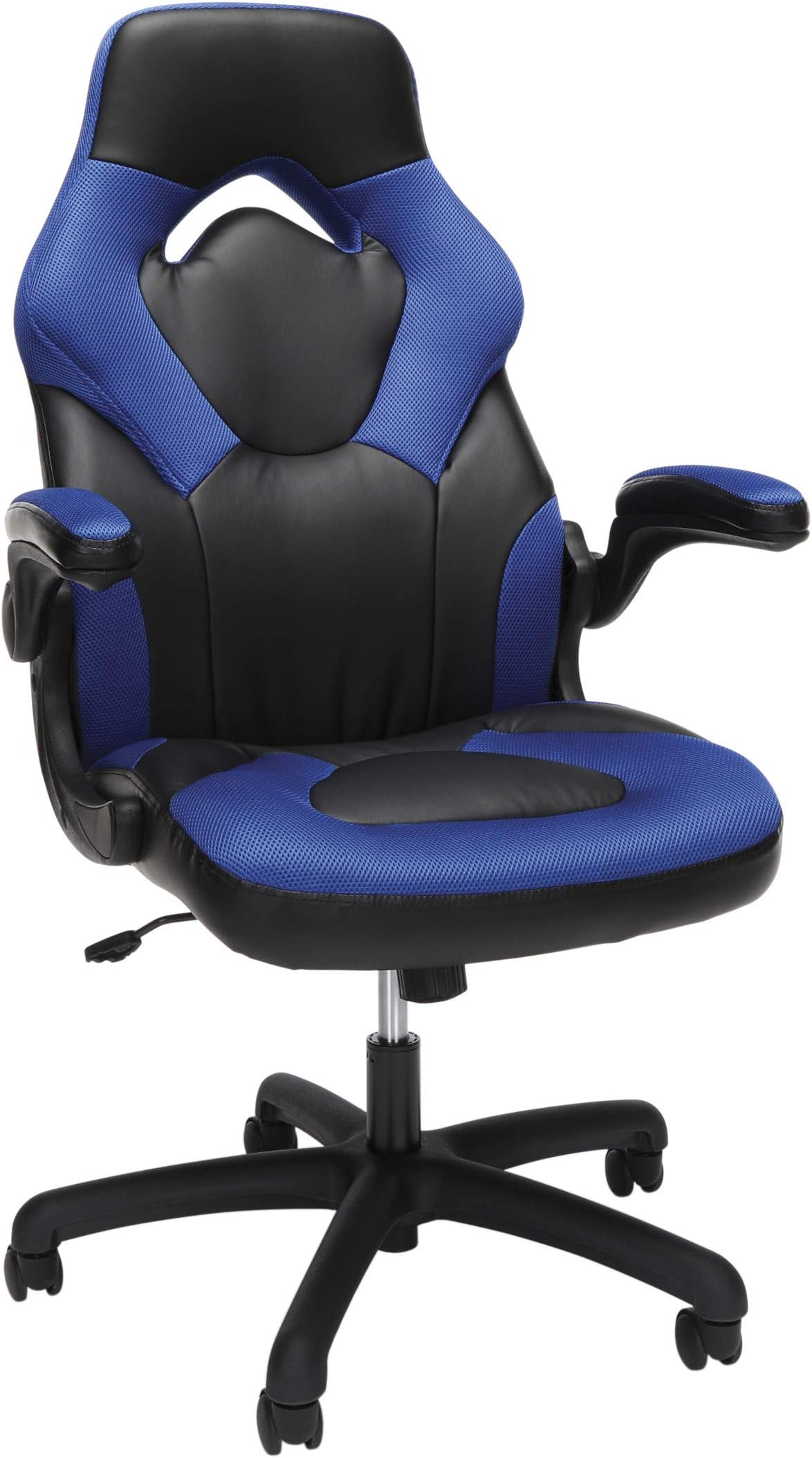 OFM ESS Collection Racing Style Bonded Leather Gaming Chair, in Blue