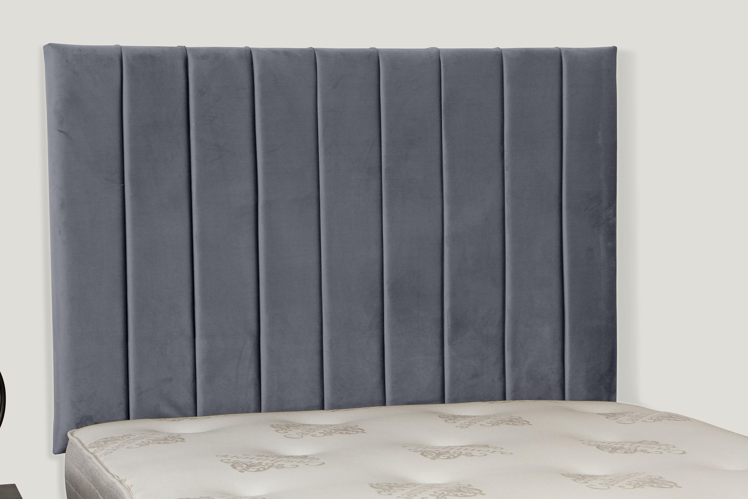 36 INCH HEIGHT PORTLAND HEADBOARD IN PLUSH VELVET FABRIC (Steel, Double)