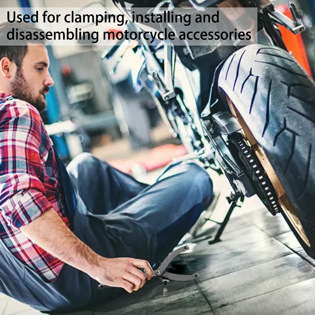 Chiave Frizione per Volano, Chiave Frizione Moto, Attrezzo di Bloccaggio, Chiave Blocca Volano Adotta Design a Forma di y, per Riparazione Rimozione della Frizione del Motociclo