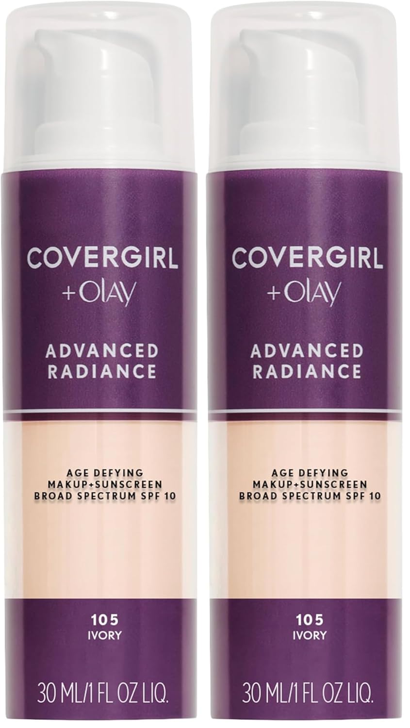 COVERGIRL Advanced Radiance Age Defying Foundation Makeup Natural Ivory, 1 oz (packaging may vary)