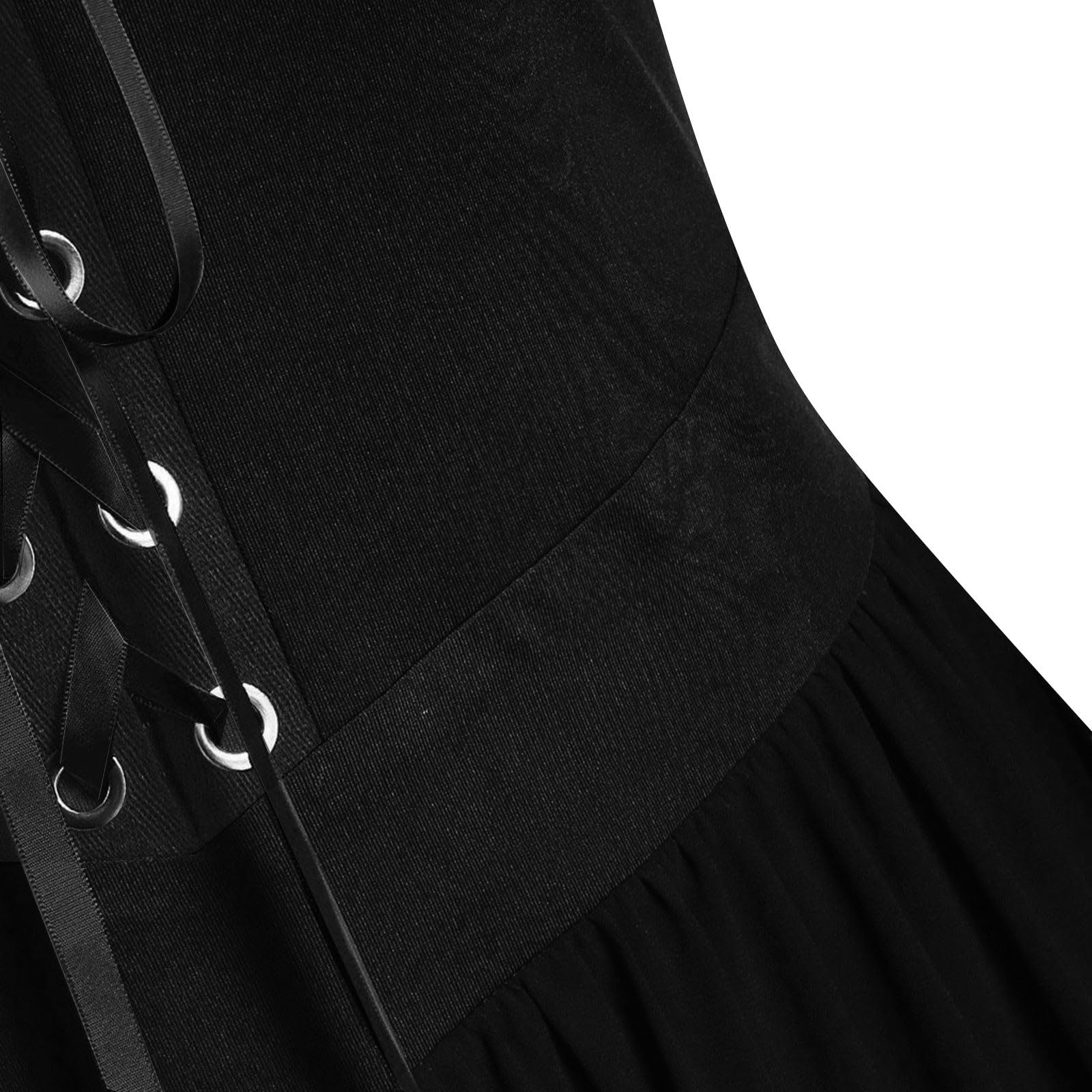 Faschingskostüme Damen Cocktailkleid Damen Retro 50Er Jahre Mieder Lang Flare Ärmel A Linie Perfekt Für Party Und Gothic Event Petticoatkleid
