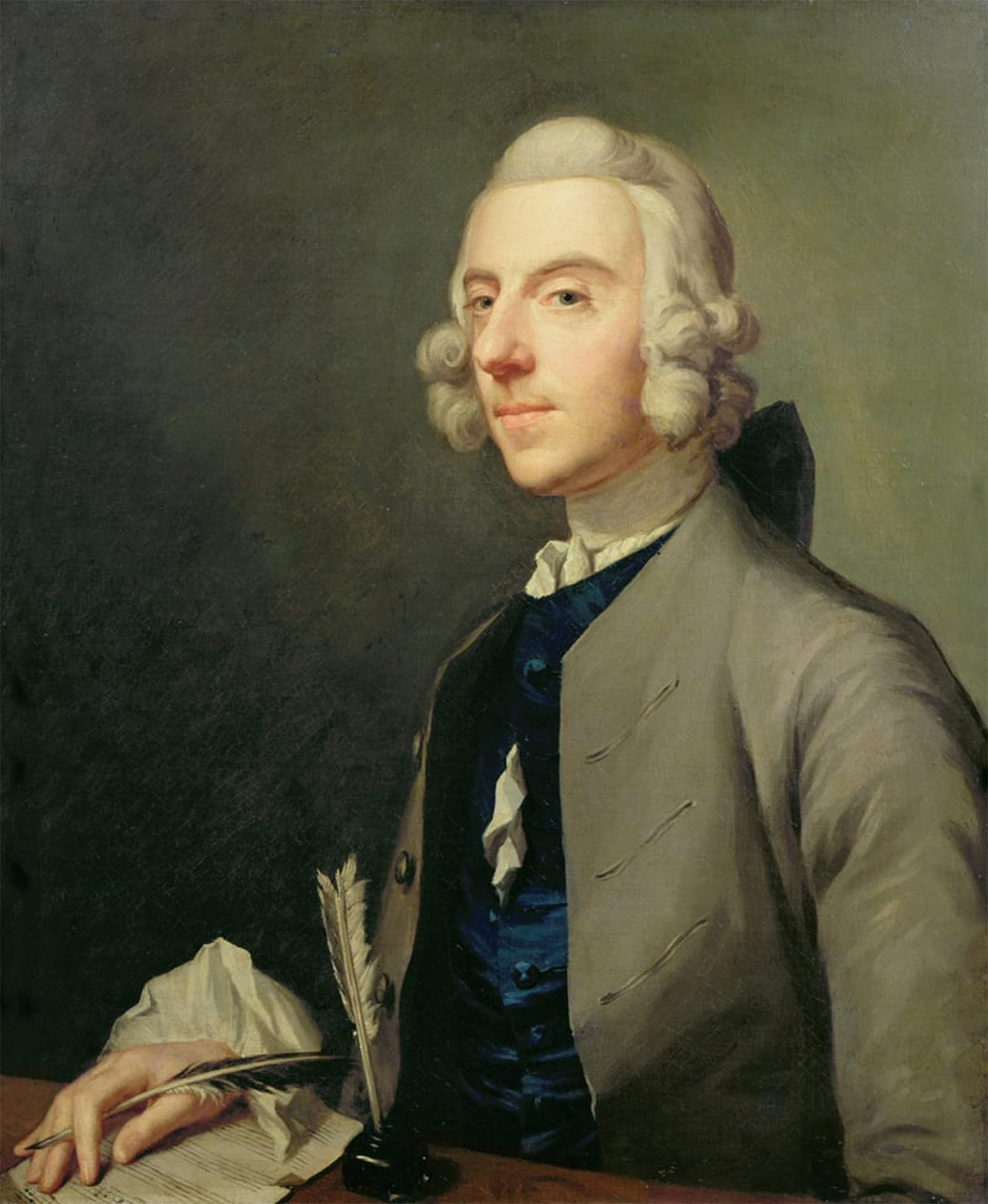 SERENDIPITP Abstract Painting Mural Print Picture Wall Decor Painting Portrait of Michael Arne by Johan Zoffany Vintage Wall Artwork for Home Decor 60x90cm