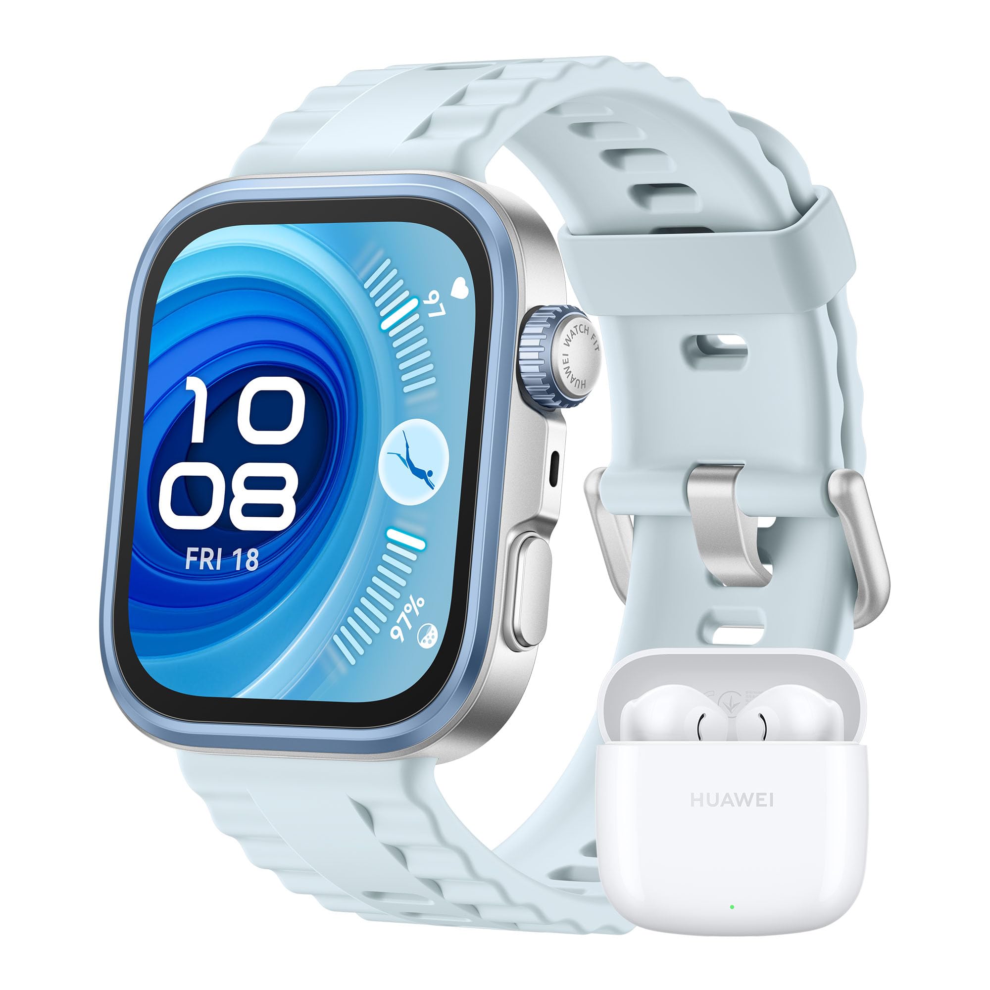 HUAWEI WATCH FIT4 Pro Smartwatch, + Freebuds SE 2 Bianco, Ultra-sottile, 1.82" Schermo in Zaffiro & Lunetta in Lega di Titanio, Fitness Tracker, con App ECG, fino a 10 Giorni, GPS, 30 mesi di Garanzia