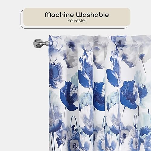 Miniatura 7 de Achim Home Decor - Panel de cortina para ventana de campo de amapola  50 pulgadas de ancho, 84 pulgadas de largo, bolsillo para barra de 1.5