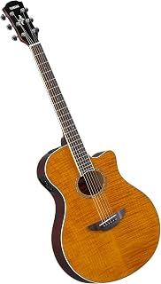 YAMAHA APX600FM Elektroakustik-Gitarre – Geflammte Ahorn-Decke, Schlanker Thinline-Korpus, 25" Mensur, System65 Tonabnehmer, EQ, Integriertes Stimmgerät – Amber