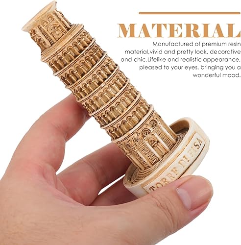 Miniatura 6 de Mini torre inclinada de Pisa modelo estatua de resina para pecera, acuario, mesa de arena, casa de muñecas, decoración de macetas para suculentas