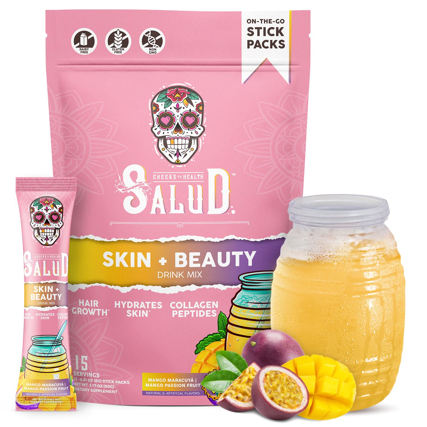 Salud 2-in-1 Skin + Beauty Drink Mix, Strawberry Kiwi — Amazon image 8