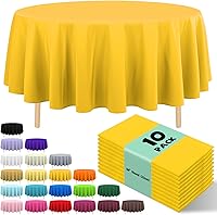 Vista 46 de Paquete de 10 manteles desechables de plástico premium de 54 x 108 pulgadas, mantel rectangular para mesa, para cumpleaños, bodas, Navidad, Beige