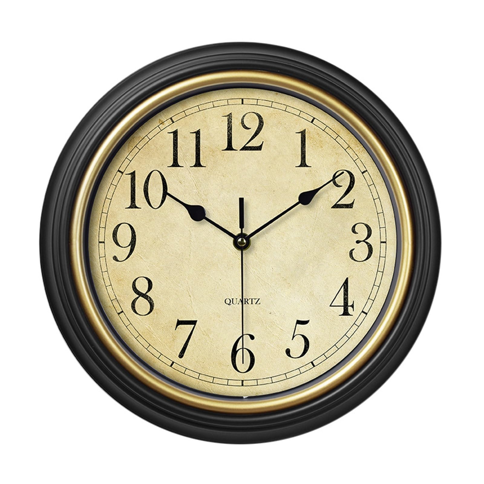 Horloge murale numérique en métal noir de 12 pouces au design chic pour salon