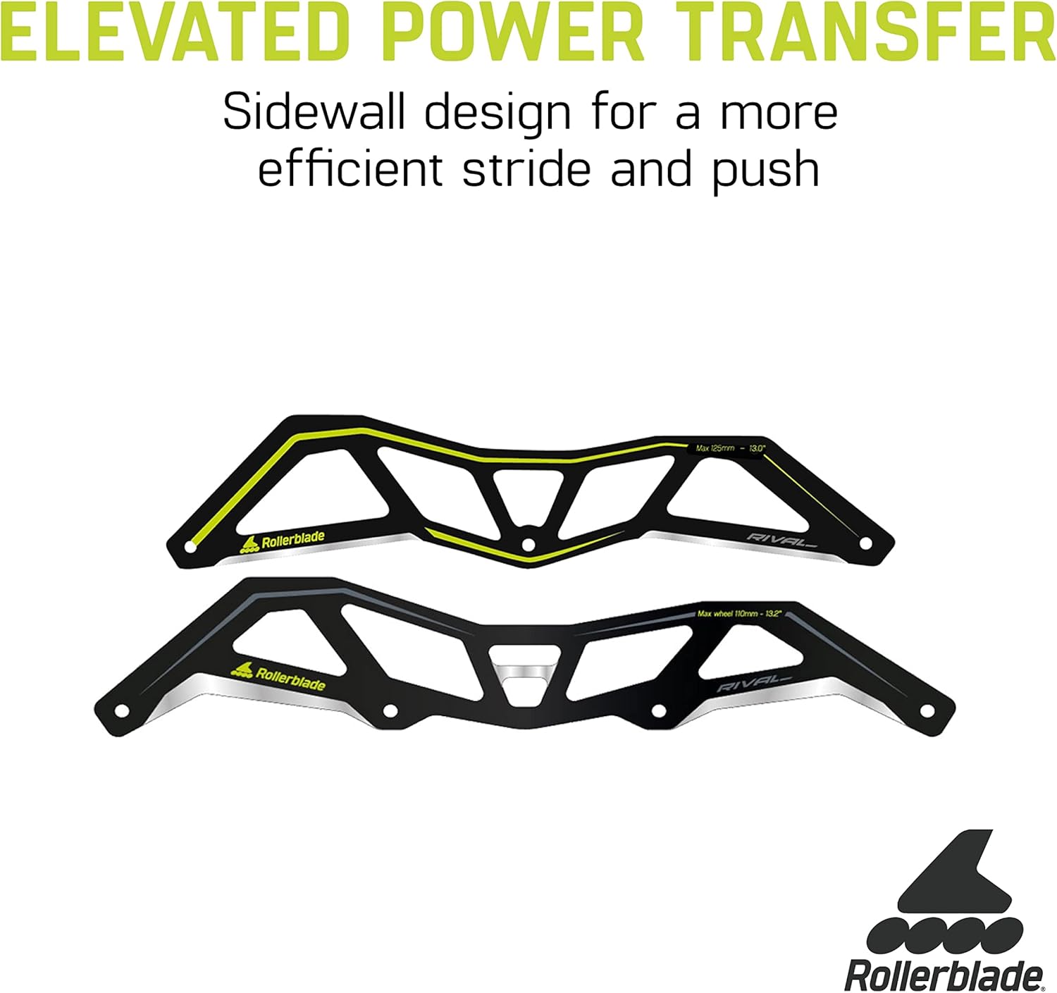 Rollerblade Rival 12.8" Frame 3x125mm, 1 Pair