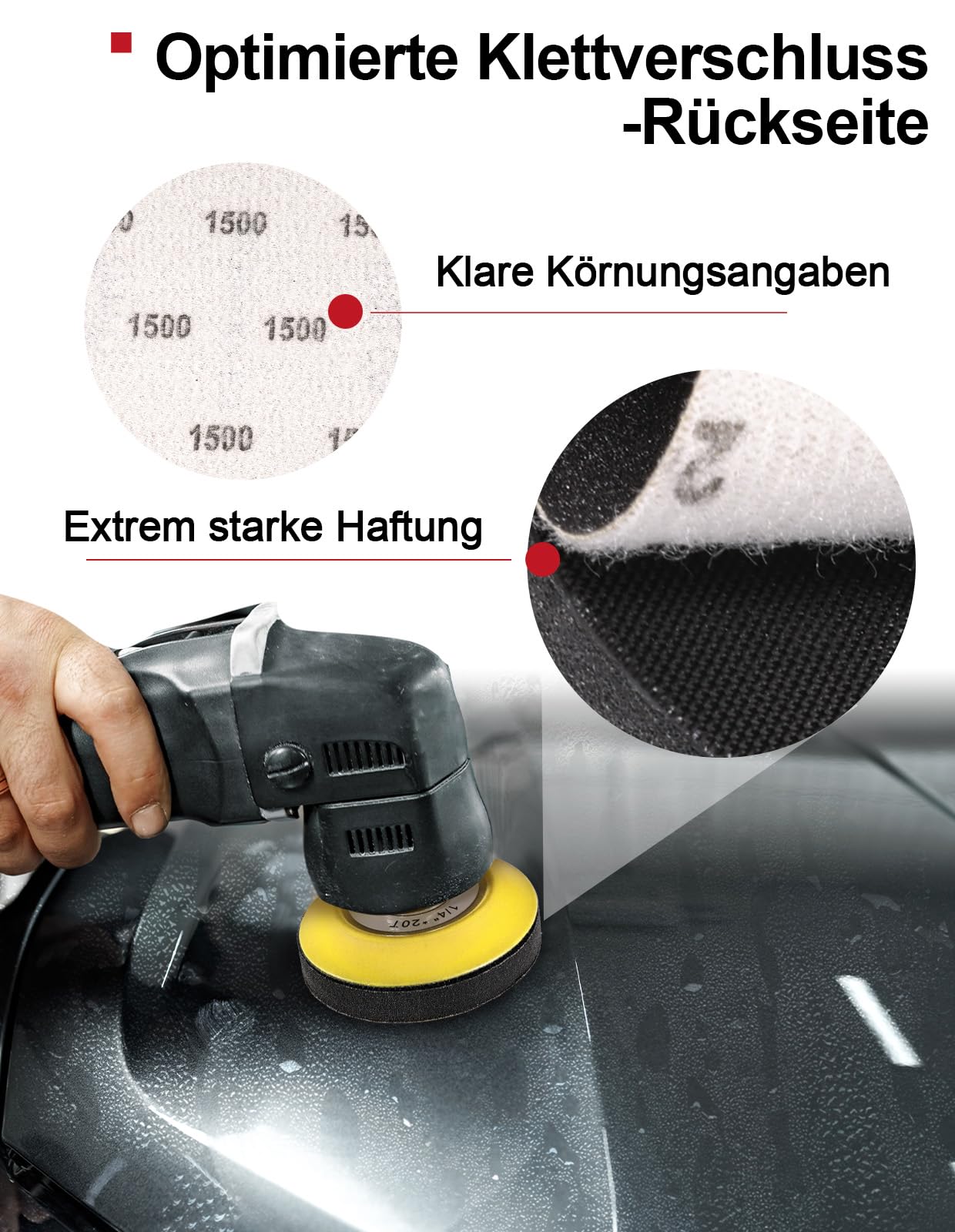 268 Stück Schleifpapier Klett 75mm, Körnung 80-5000 Scheinwerfer Aufbereitung Set- Polieraufsatz Akkuschrauber, Schleifaufsatz für Akkuschrauber, Auto, Holz, Scheinwerfer
