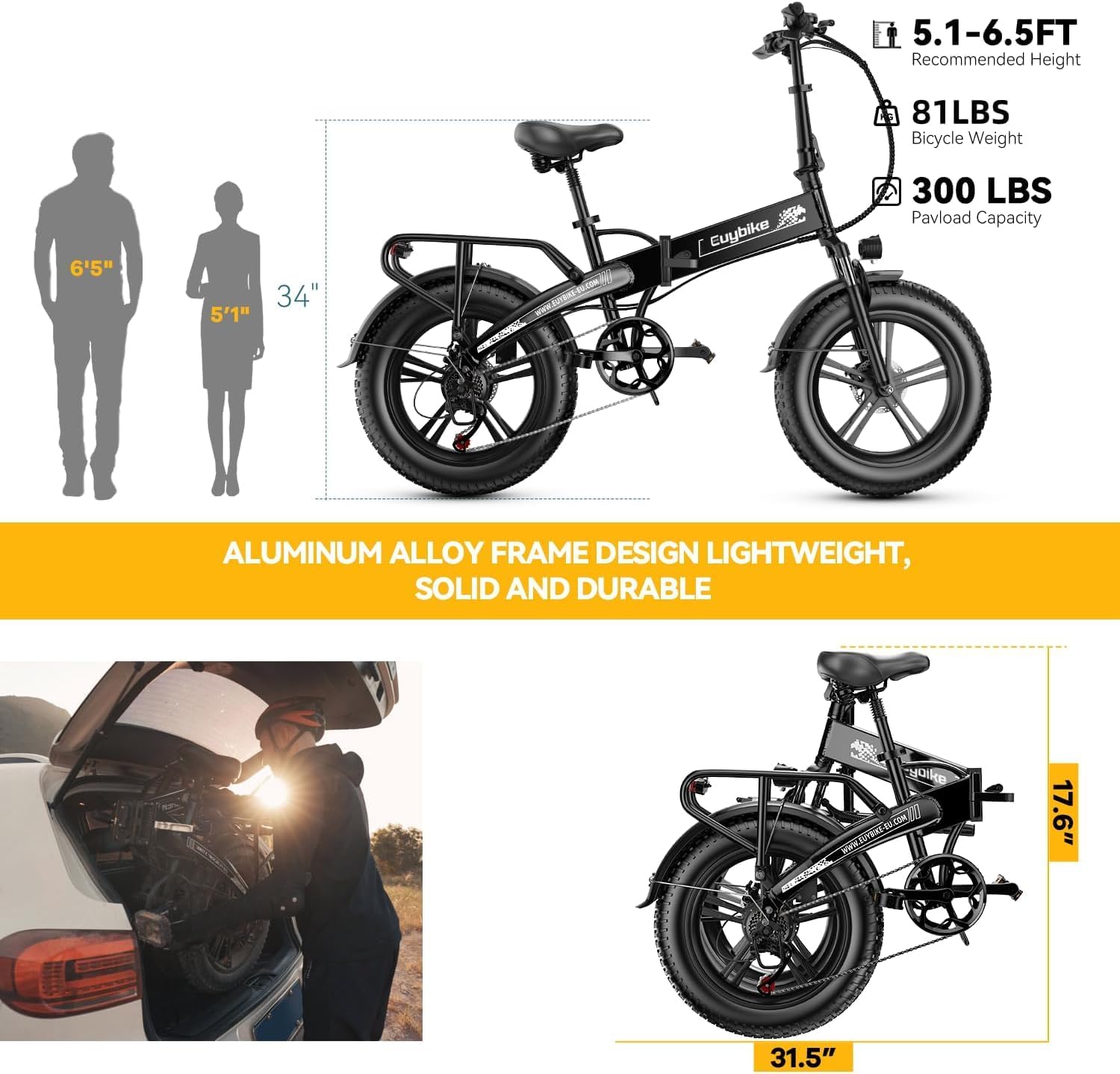 Folding Electric Bike for Adults, 750W Motor(1000W Peak),30MPH, 60Mile,48V 12.8AH/15AH/20AH Battery,20 Fat Tire Foldable Electric Bicycle,Commuter Beach Snow E-Bikes,7-Speed