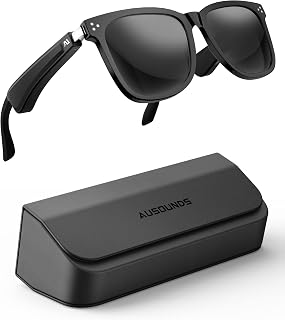 ausounds Audio Sunglasses, Open Ear Wireless Headphones, Polarized Lens, Black, with Storage Box, Black, One Size Price In India