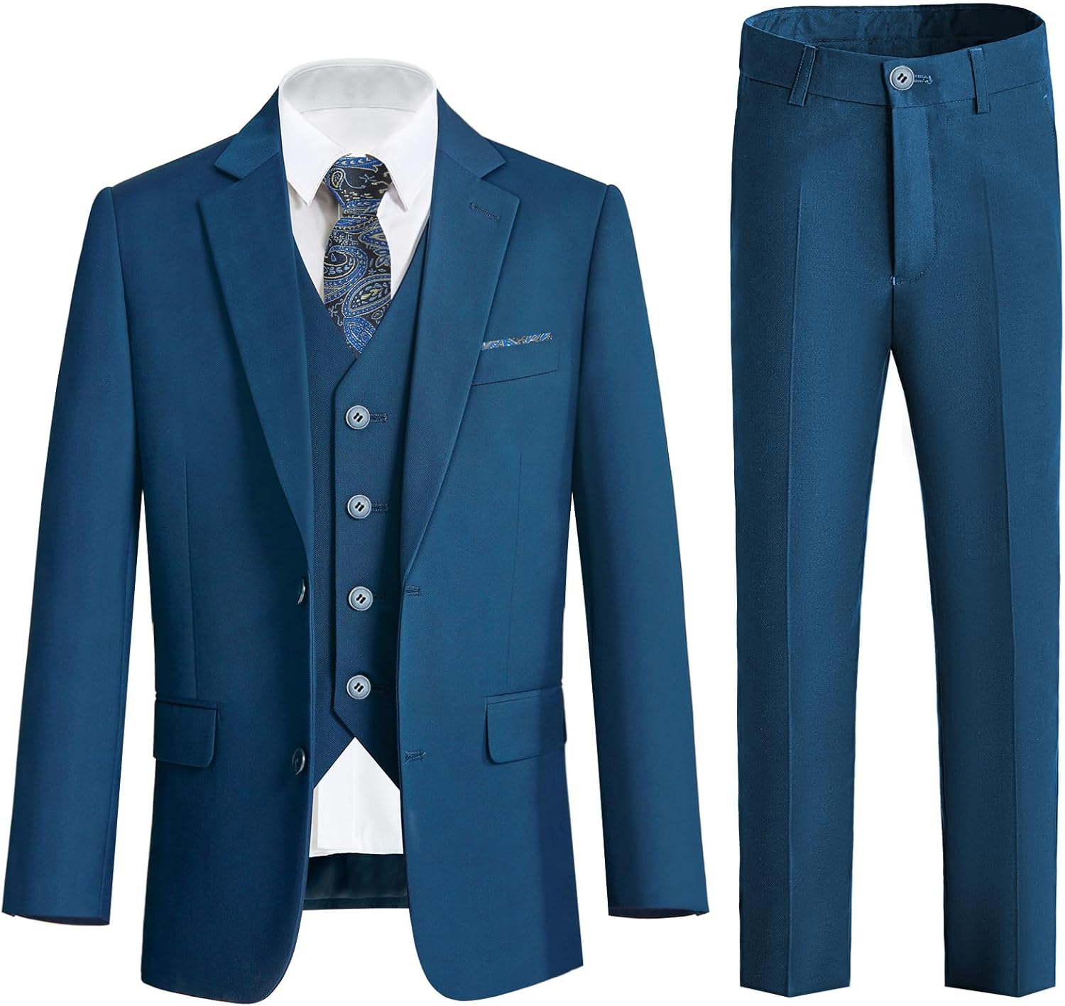 Boys Suit Teenager Suits Set for Boys, Kids Slim Fit Formal Wear Tuxedo, Ring Bearer Outfit for Wedding