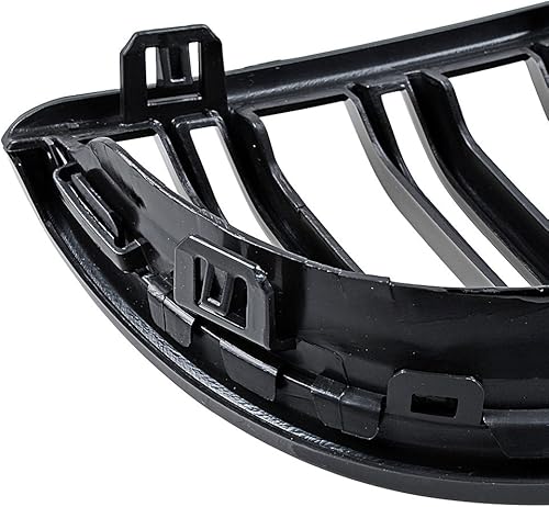 Miniatura 4 de AMOPA CORP 2X - Rejilla de riñón para capó delantero, color negro brillante, doble línea, compatible con BMW E90 E91 Pre-Facelift