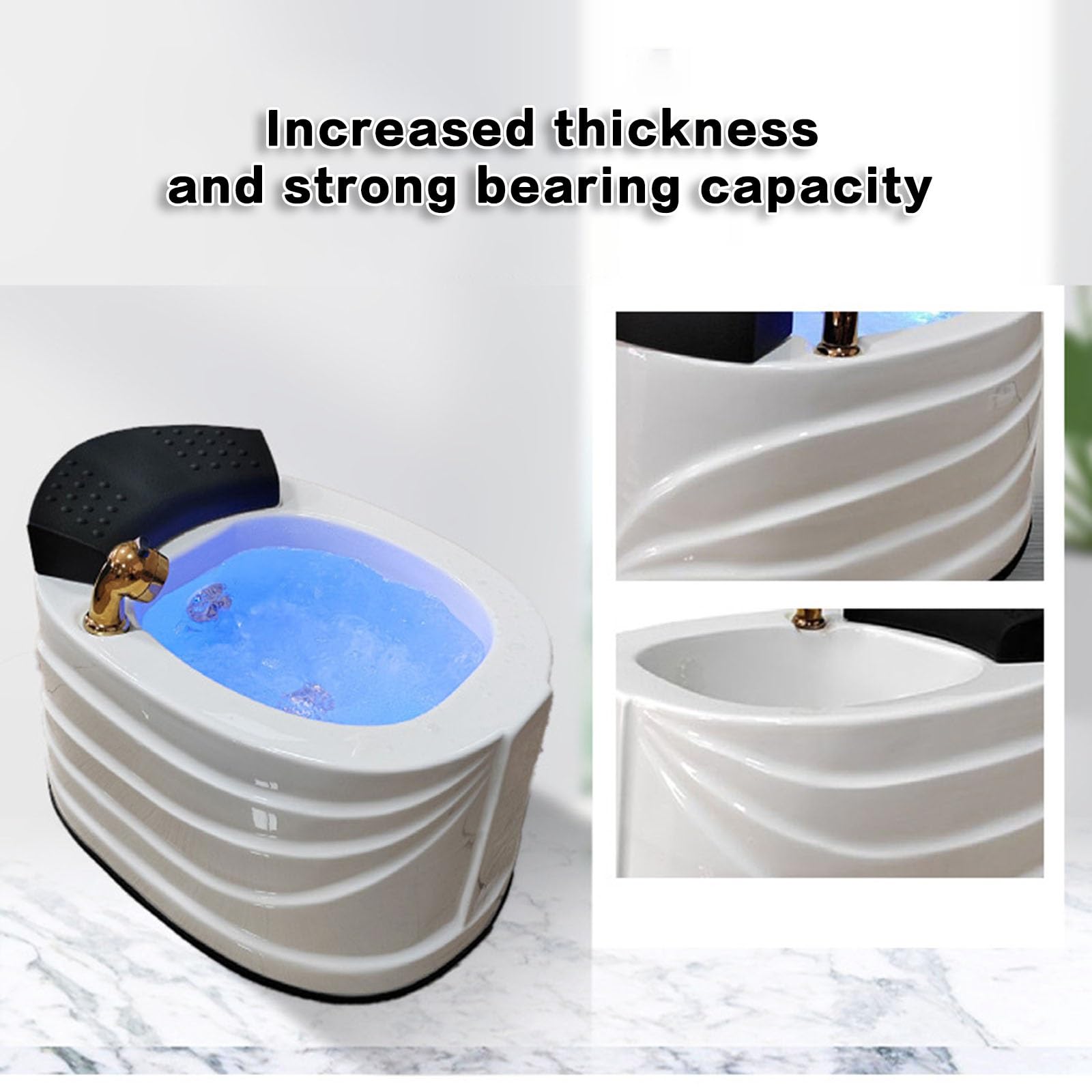 Acrylic Footbath Foot Soak Tub Acrylic Pedicure Sink With Heat And Massage Pedicure Bowl Salon Massage Equipment Home Foot Bath Special For Hotel Foot Bath Club For Foot Soaking.(With water p