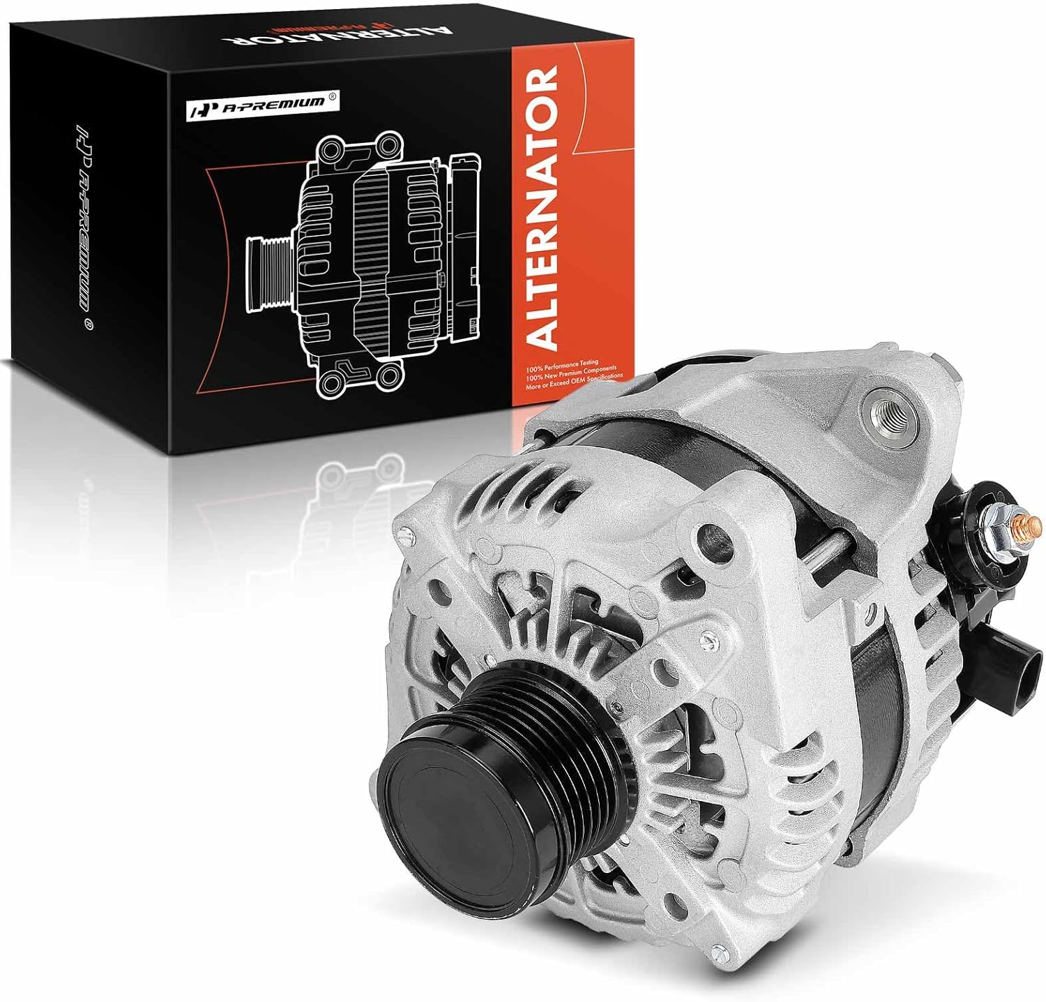 A-Premium Alternator Compatible with Toyota Highlander 2017-2022 V6 3.5L, Sienna 2017-2020 V6 3.5L, 12V 180A 6-Groove Decoupler Pulley Clockwise, Replace# TN1042110971, 270600P420