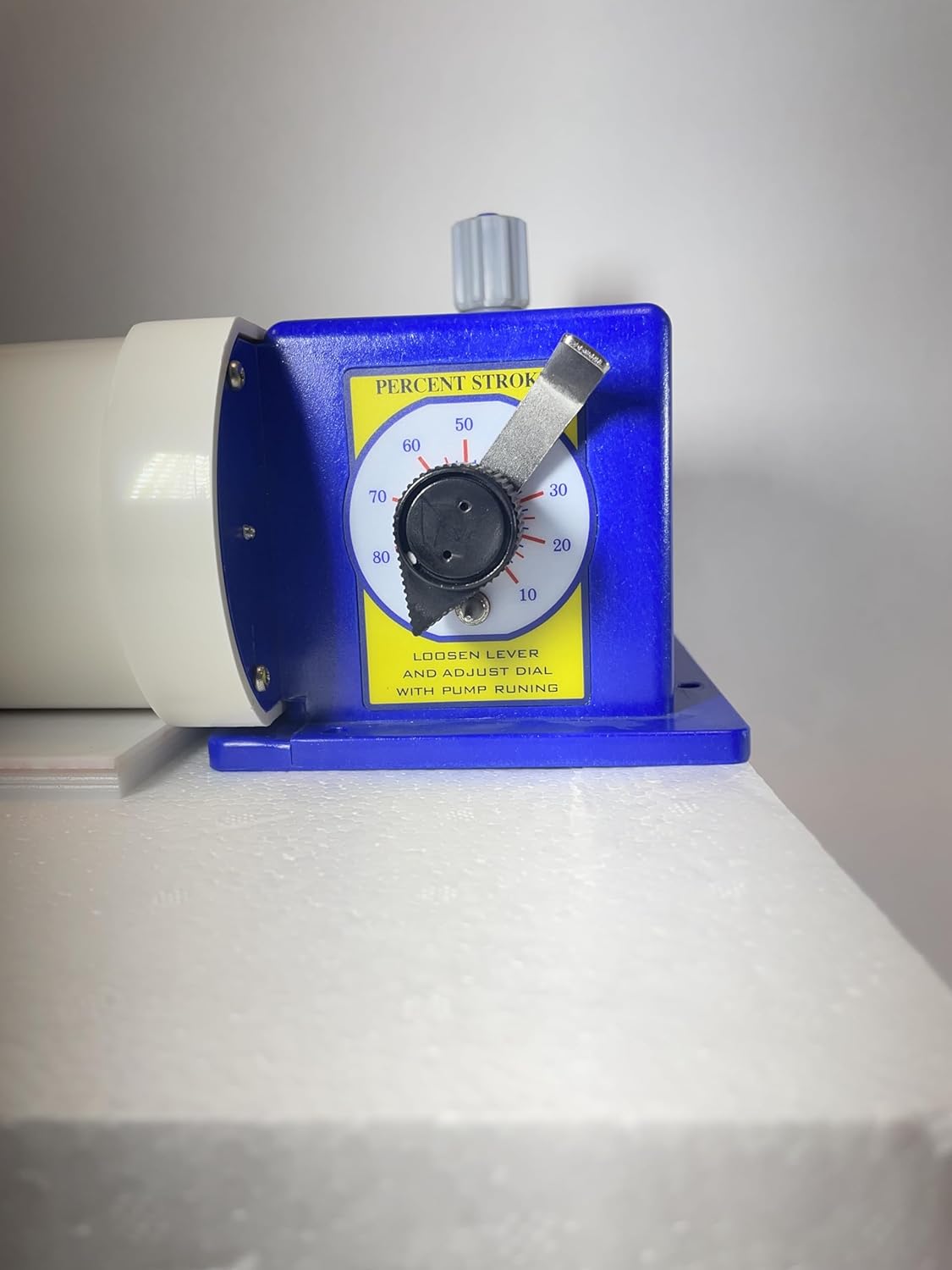 Precision Controls - Chem Flow Diaphragm Pump, 7 GPD Max, 100 PSI,115 Volt Metering Pump, 3/8" Suction & Discharge tubing connections.