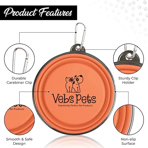 Miniatura 3 de Cuencos plegables para perros, paquete de 2 cuencos portátiles de agua para perros medianos y pequeños, gatos y mascotas, plato plegable de riego