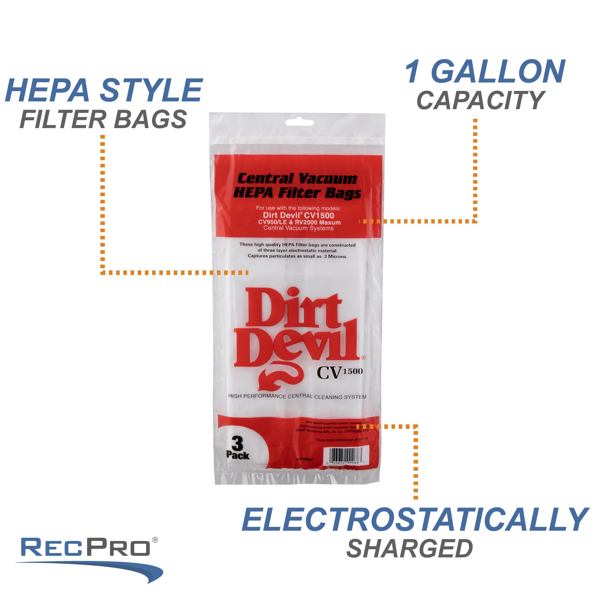 Amazon.com: RecPro RV Central Vacuum Bags | 1-Gallon Size HEPA