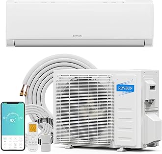 ROVSUN 9000 BTU Wifi Enabled Mini Split Air Conditioner & Heater with Inverter, 19 SEER2 Energy Saving 115V Ductless Split AC Unit with Pre-Charged Condenser, Heat Pump & Installation Kit