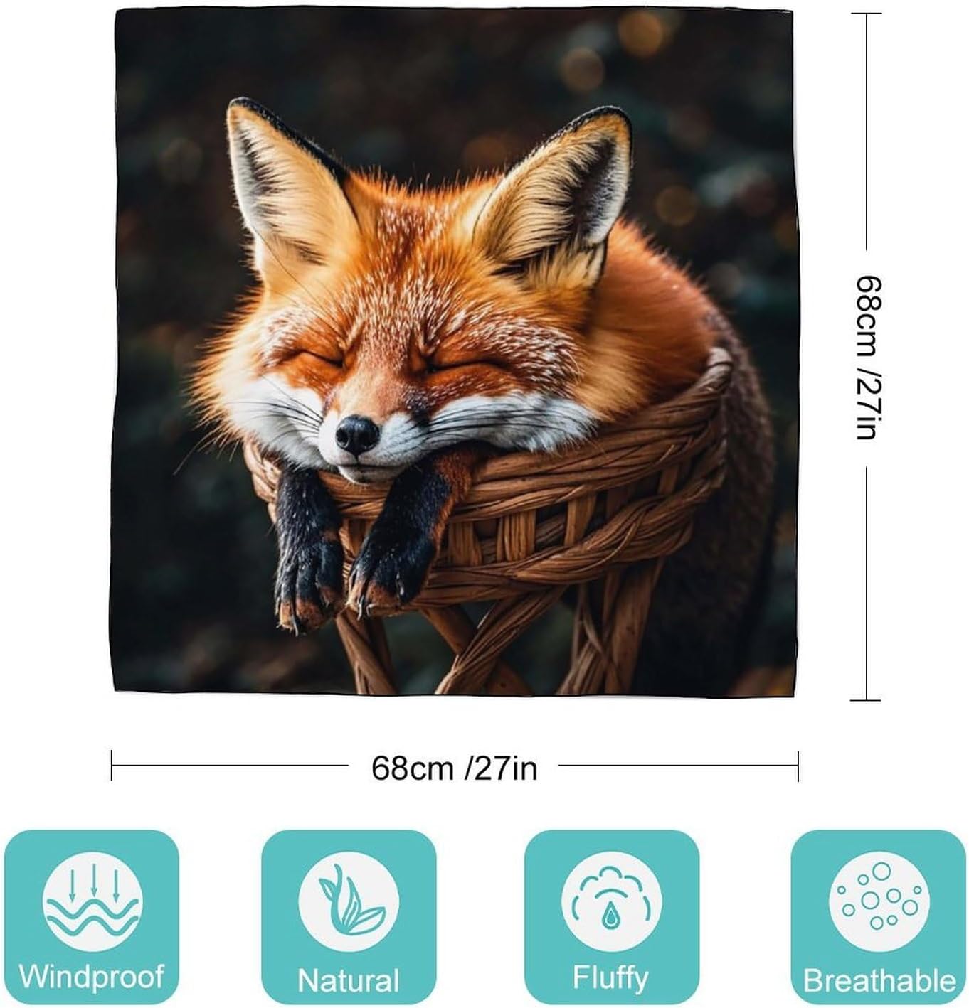 Funny Fox Creature Sleeping Headscarf for Women, Lightweight Square Hair Wraps Shawl, Fashion Silk Scarf for Men, Multifunctional Hair Bandanas for Gift, Personalized Hair Wrapping Night