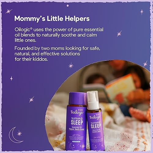 Miniatura 6 de Oilogic Slumber & Sleep - Aceite esencial de baño de vapor para bebés y niños pequeños, esenciales de baño suaves para bebés, para limpiar, calmar y