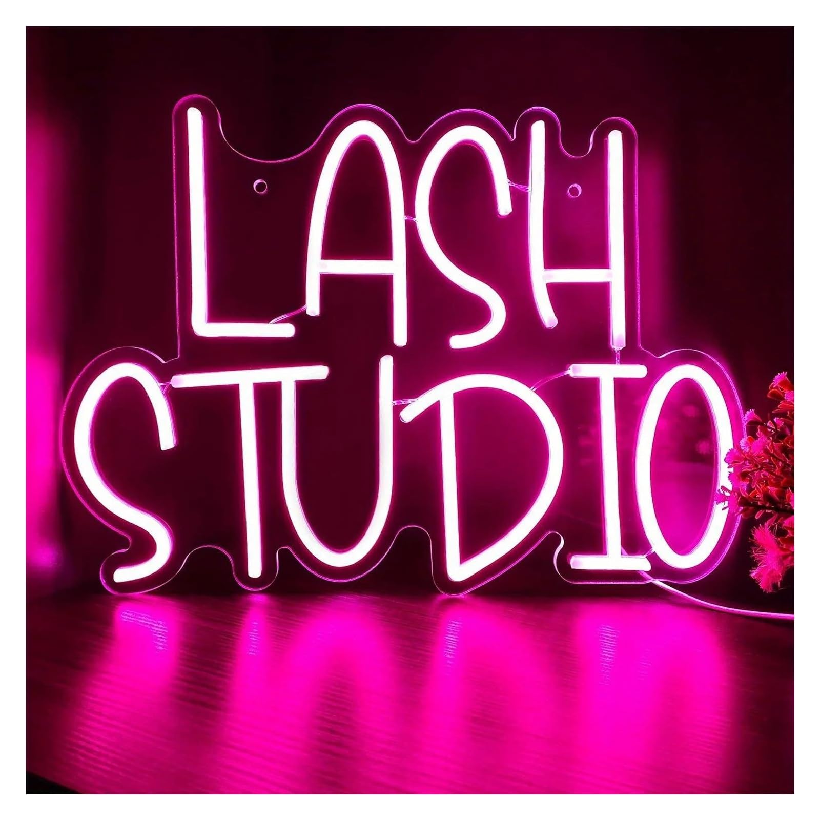 LEMST Sign Lamp Lash Studio neon, A Commercial Neon Sign Suitable for Eyelash Lounges, Beauty Salons and Office Decor 44x31.5cm