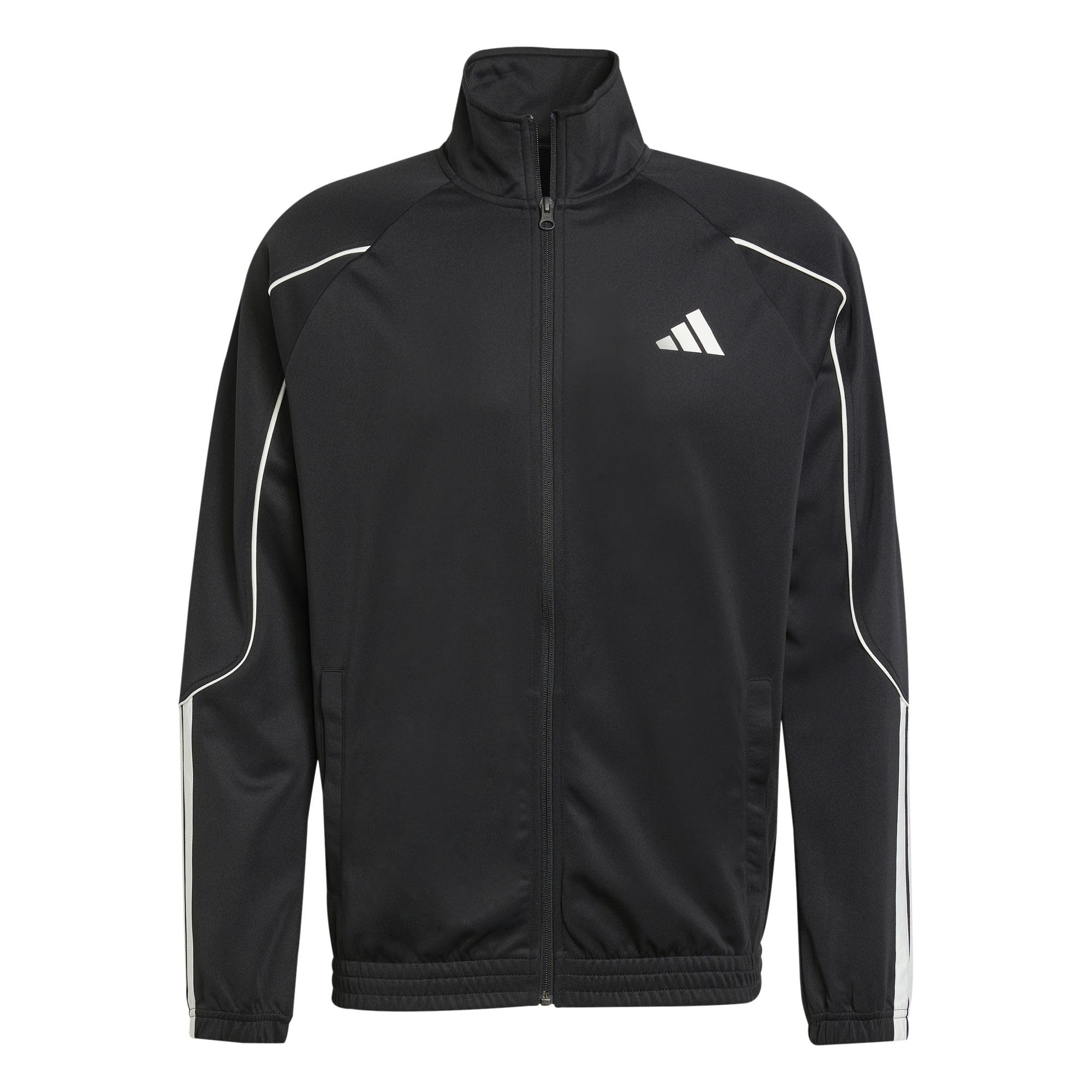 adidas Men's Stadium 3-Stripes Track_Suit, black/off white, 3XL Tall
