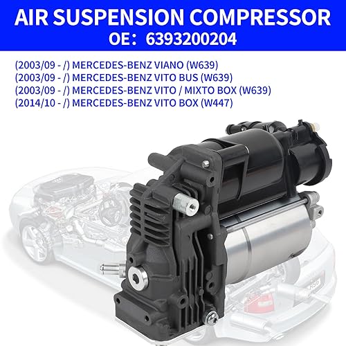 Miniatura 7 de Reemplazo de la bomba del compresor de la suspensión del aire para el OEM 6393200204 de Mercedes-Benz VianoVito W639 V639 V639