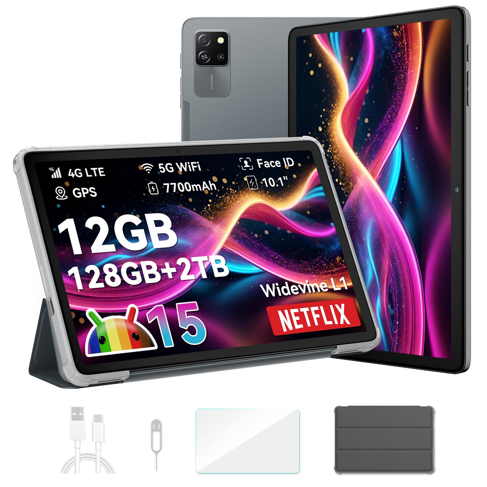 Tablet Android 14 Tablet 10 Pollici 20GB RAM+128GB ROM (TF 1TB), 5G+2.4G WiFi 6, Tablet Widevine