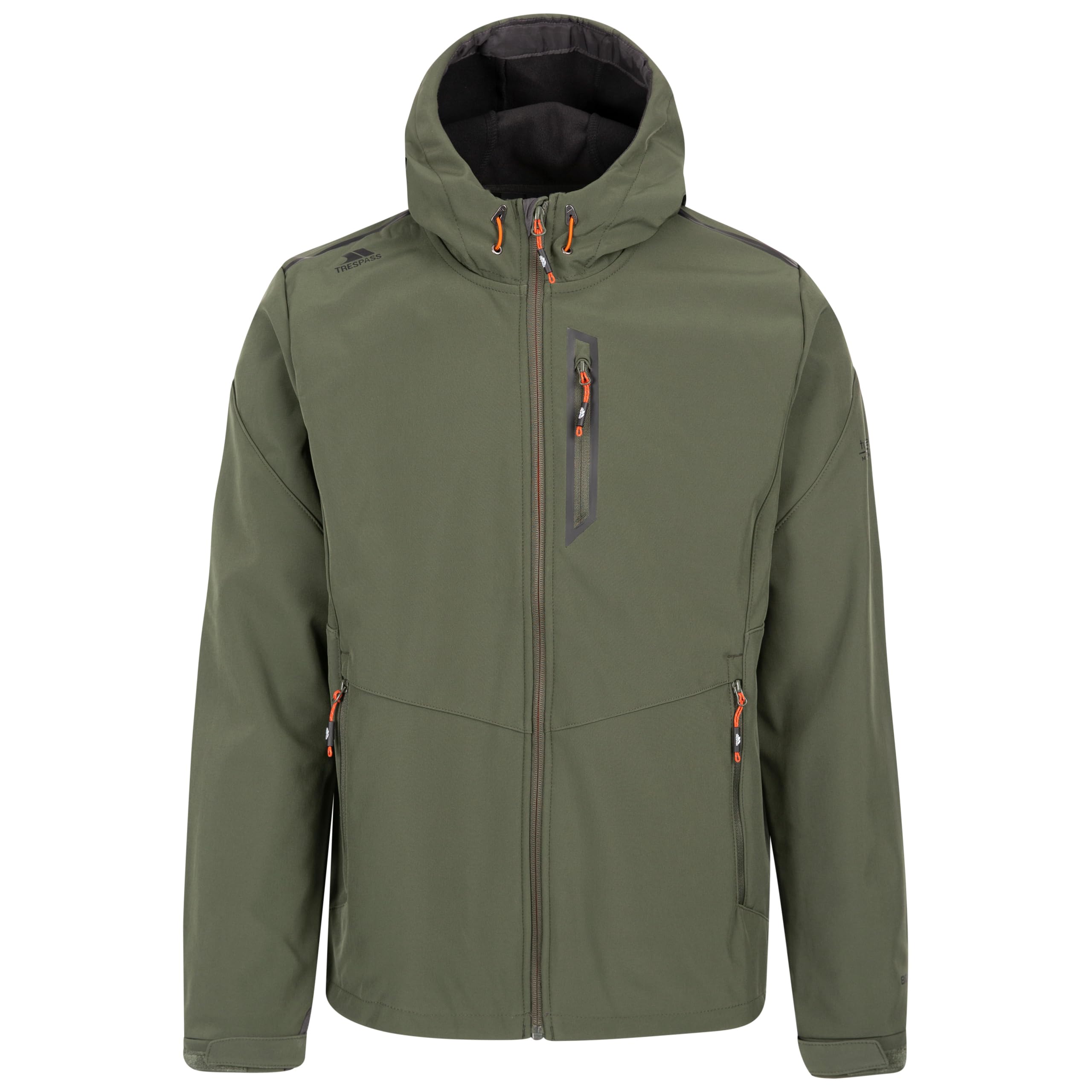 Trespass Mens Softshell Jacket Marlon B - Men's Water Repellent Jacket, Outdoor Hooded Softshell Jacket, Casual Walking Hiking Trekking Coat with Pockets