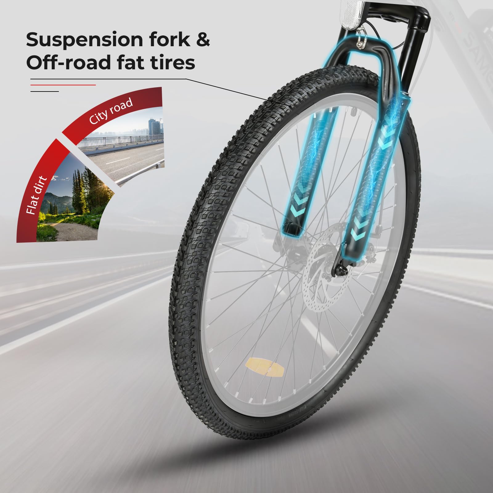 SAMEBIKE Elektrisches Mountainbike für Erwachsene, 250W Motor & 36V 13Ah Abnehmbarer Akku, 25km/h Pendler E-Bike mit Profi 21-Gang Schaltung, Doppelscheibenbremse, Faltbares Design (Blue)