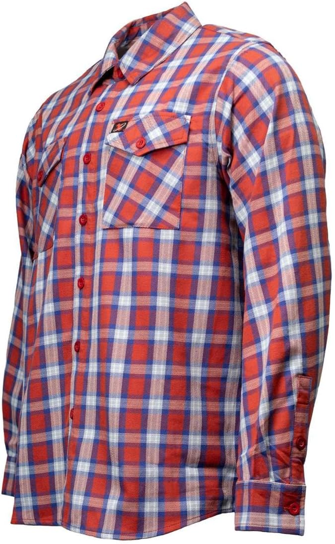 Milwaukee Leather MNG11670 Men's Red, Blue and White Long Sleeve Cotton Flannel Shirt - Image 3