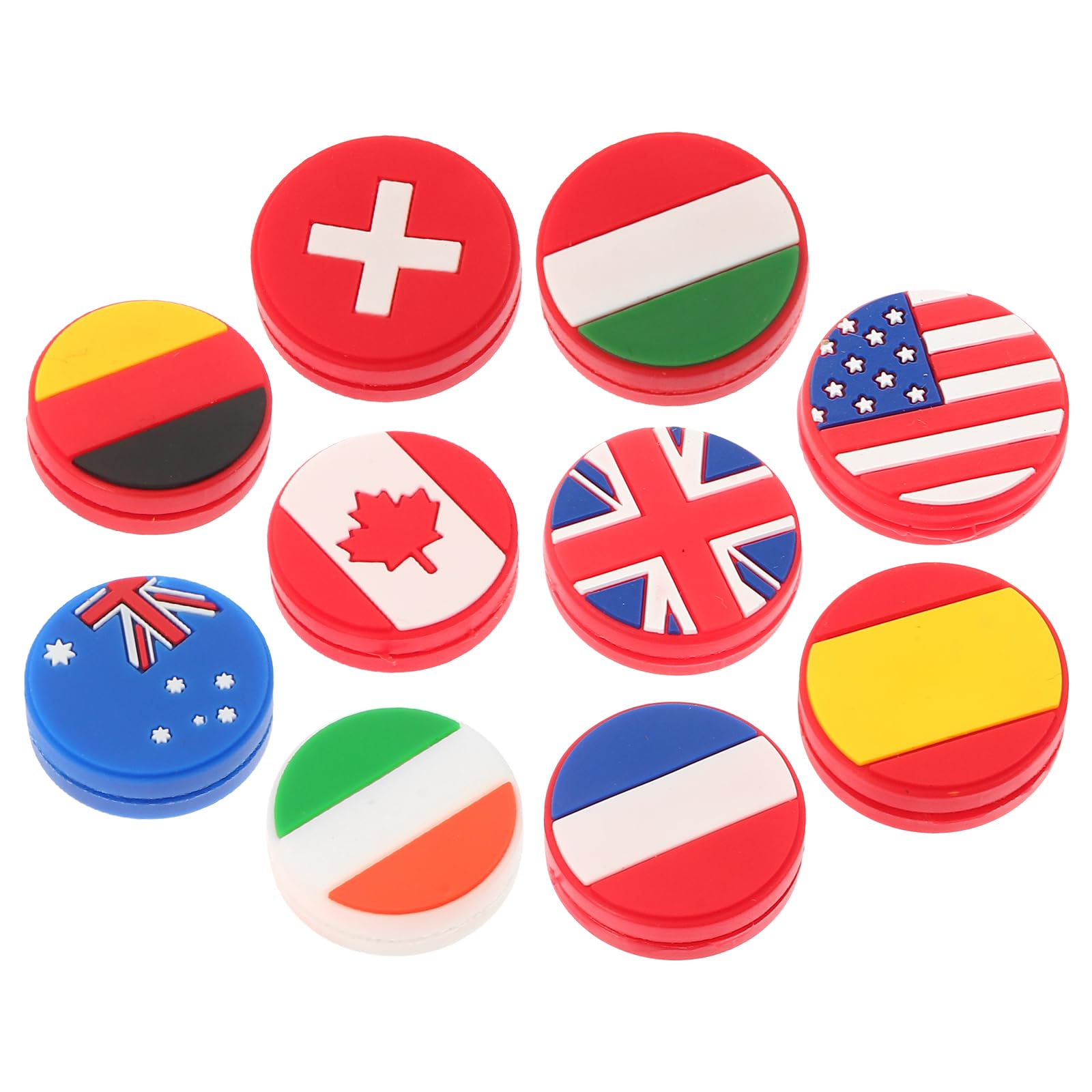 BESPORTBLE 10PCS Vibration Dampeners Silicone Tennis Dampener National Flag String Absorber Accessory for Tennis Players Beginners