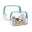 BAGSMART Clear Toiletry Bag, 2 Pack TSA Approved Travel Toiletry bag Carry on Travel Accessories Bag Airport Airline Quart Size Bags Water Repellent Makeup Cosmetic Bag for Women (Blue-2Pcs)