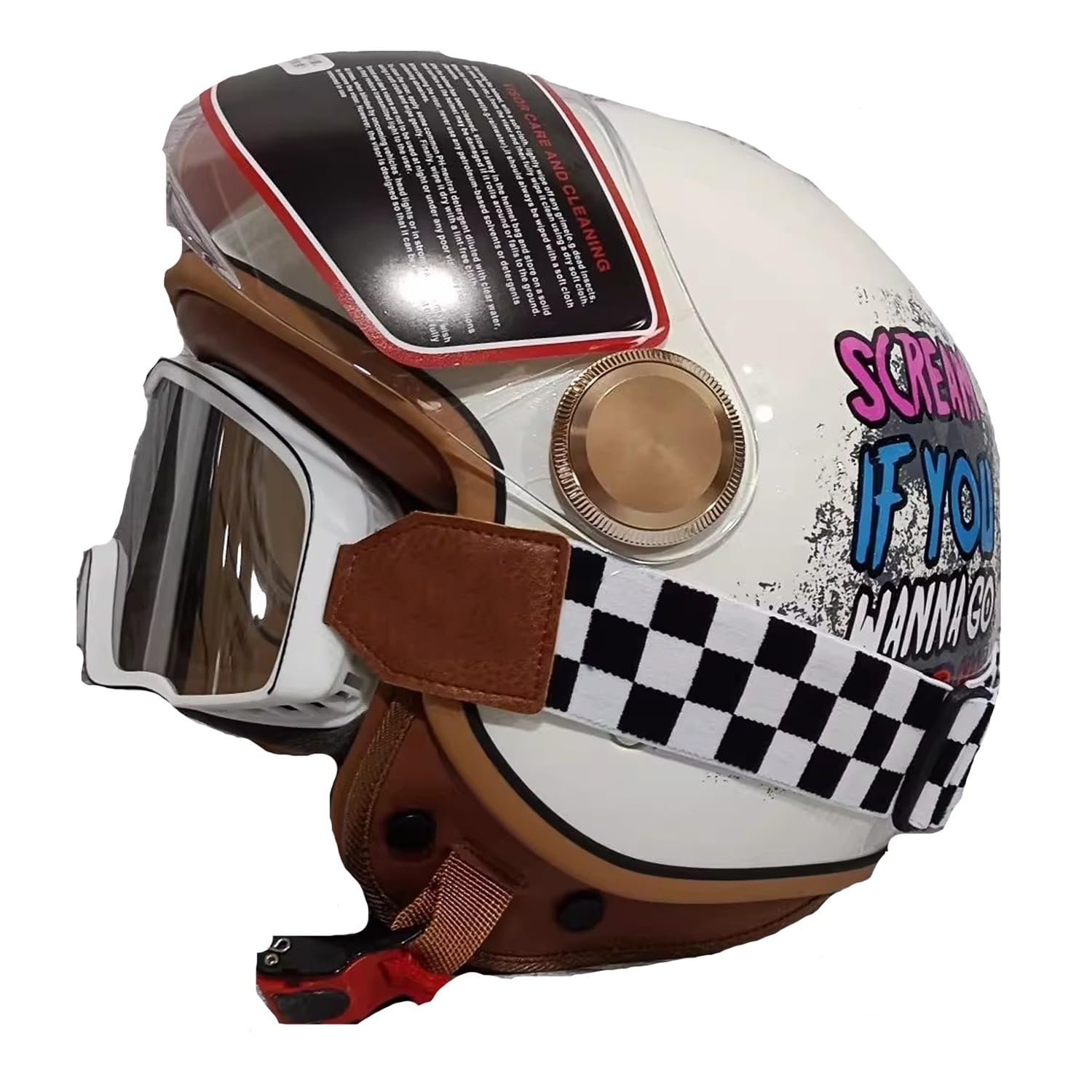 Casco Jet Moto Half Helmet Cascos Abiertos De Moto con Gafas Cascos Motocicleta Cruiser Moto Scooter Medio DOTECE Homologado para Mujer Hombre Adulto