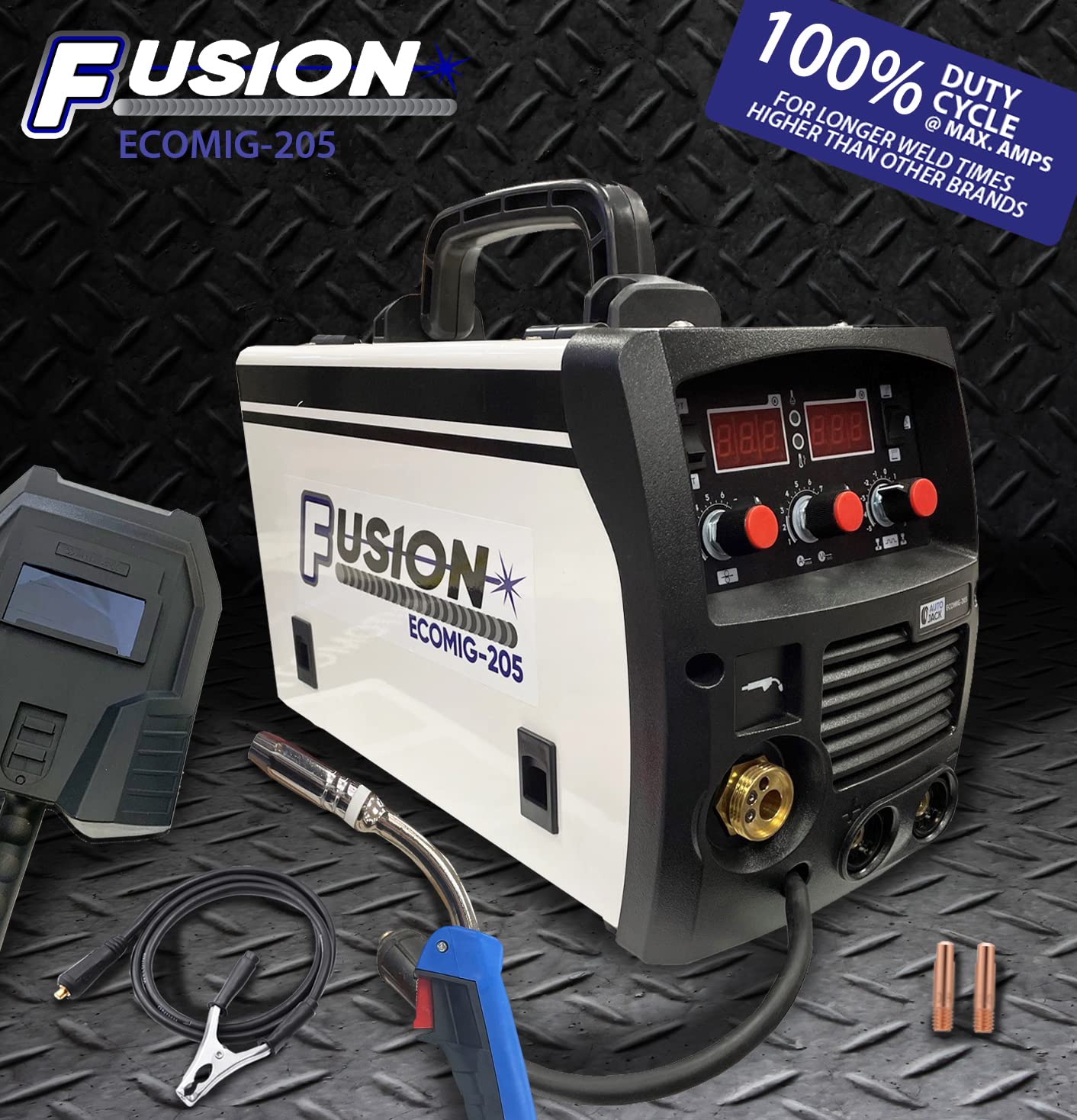 205 Amp MIG Inverter Welder Gas Gasless Welding Machine MMA DC TIG Weld