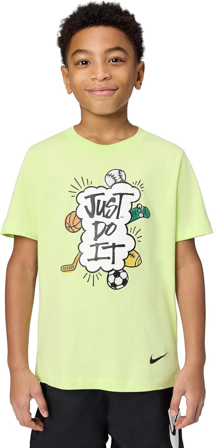 Nike Unisex Big Kids' Sportswear Club Just Do It Multi Sport T-Shirt - Boys and Girls