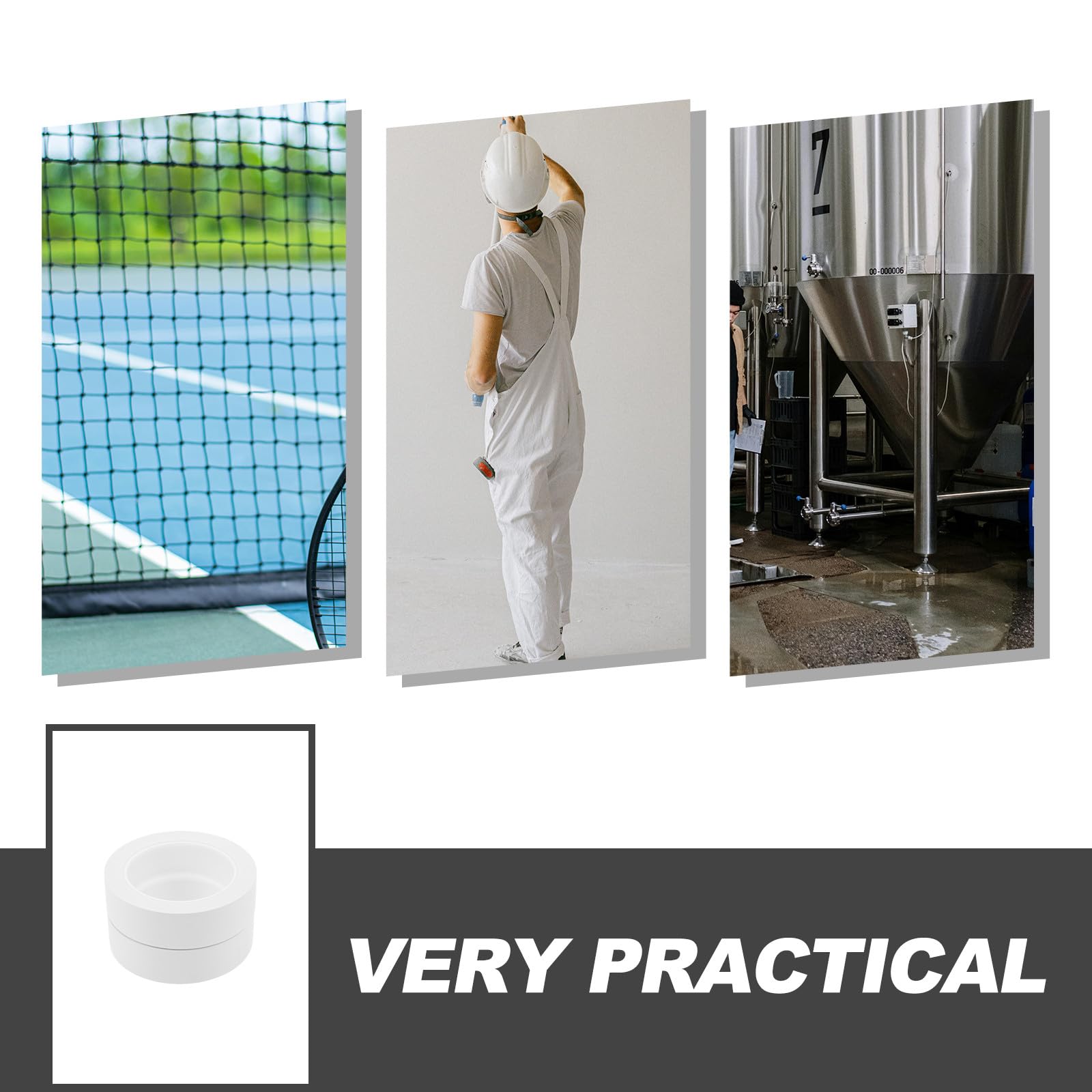 Ruban de Signalisation Blanc Adhésif 30 Mm X 33 M, 2 Rouleaux en PVC pour Marquage Sol de Terrain de Sport, Atelier et Couloir de Métro, Bande de Barrière Solide pour