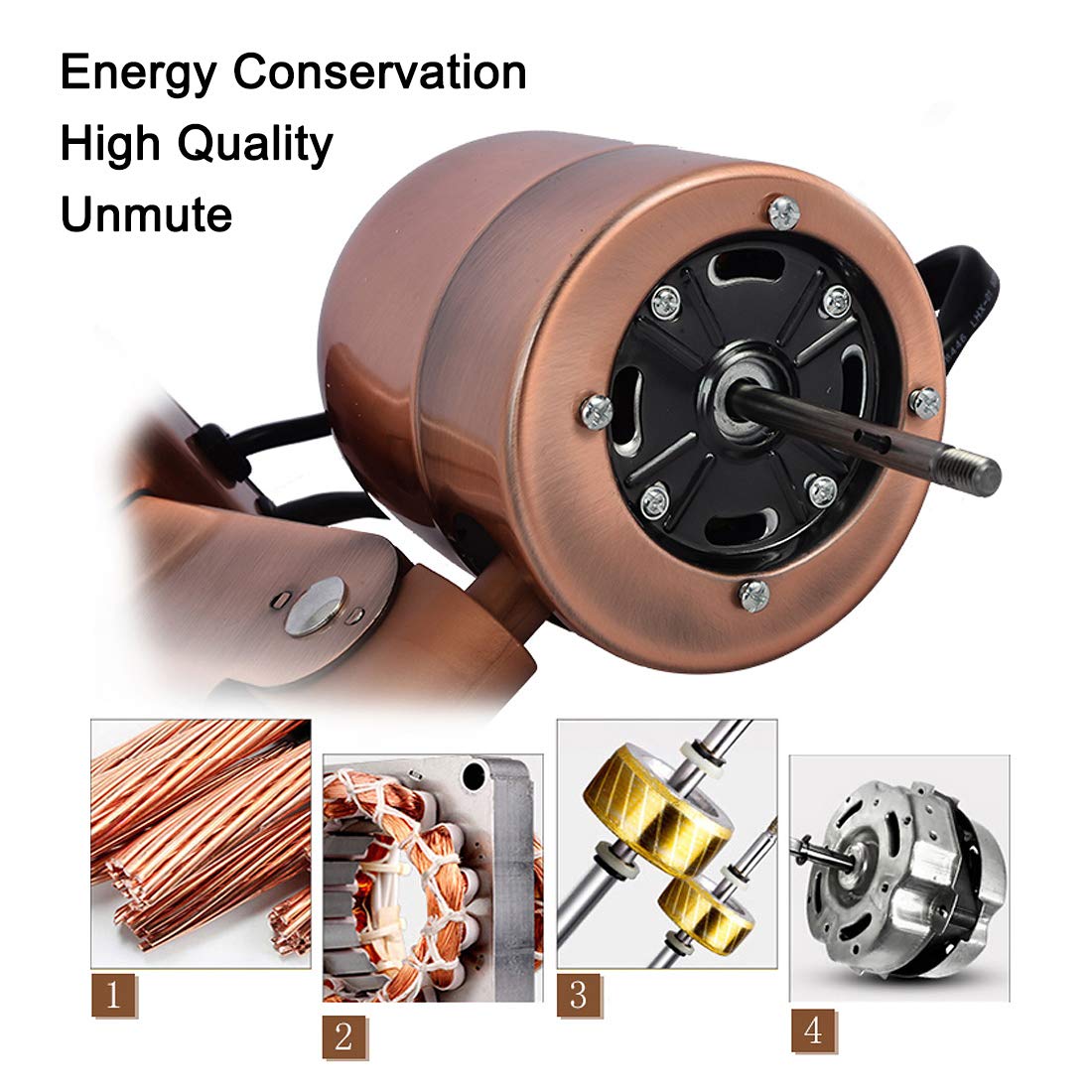 Ventilatore da Parete, Ventilatore Silenzioso a Risparmio energetico con Telecomando per casa/Ufficio, 18 Pollici(Bronzo-18 Pollici (50 x 55 x 30 cm)