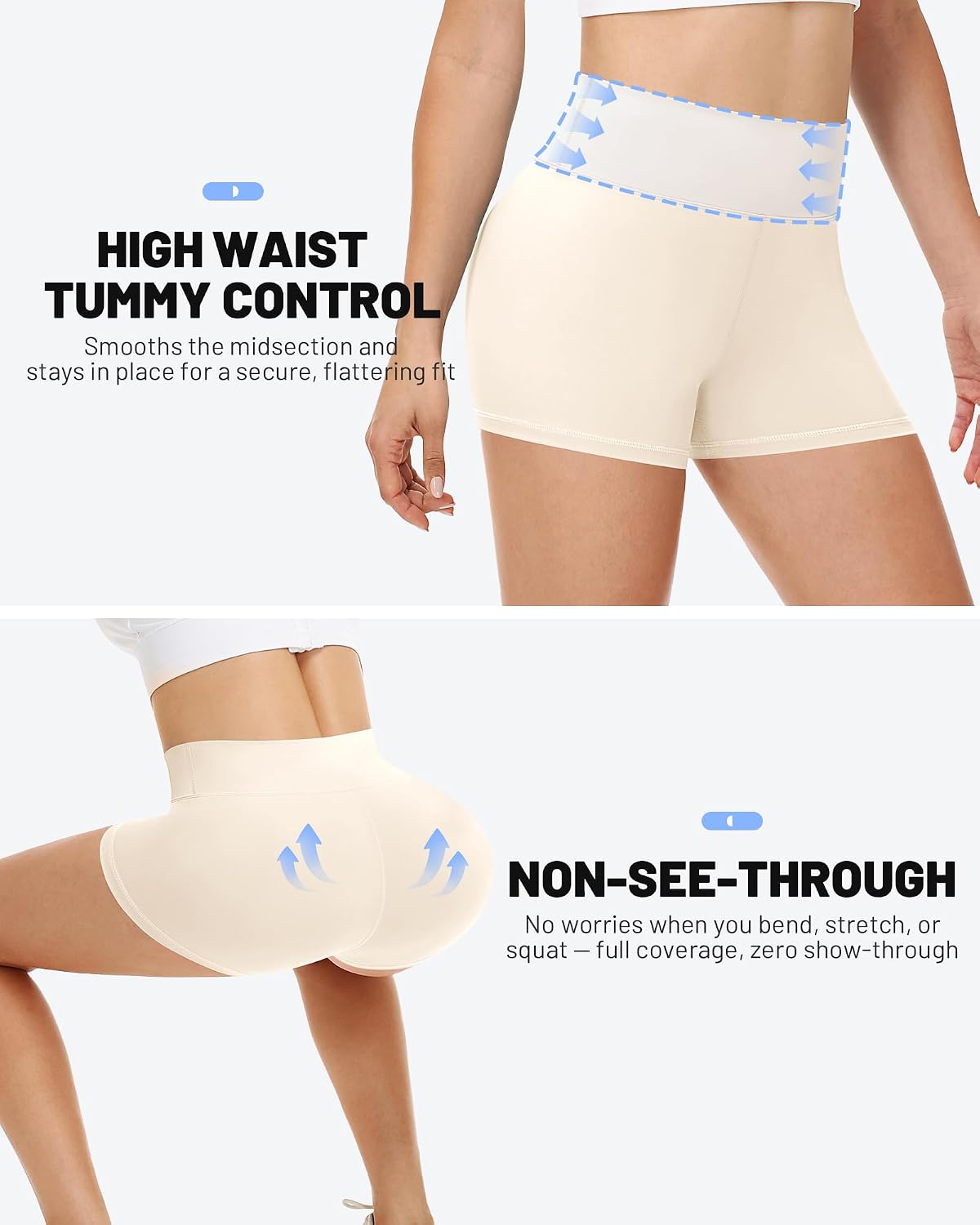 Runhit Women's Workout Biker Shorts - 3"/5"/8" High Waisted Tummy Control Spandex Booty Shorts for Volleyball Gym Yoga Dance thumbnail