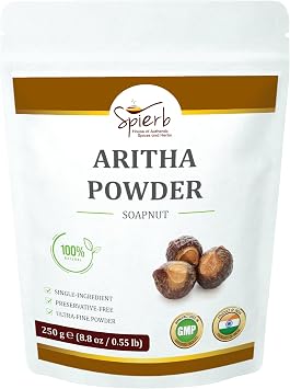 Aritha/Reetha Powder for Hair 250 g | Pure Soap Nuts Powder Shampoo | Natural Ayurvedic Hair Cleanser   Gentle Alternative to Chemical Shampoos & Conditioners