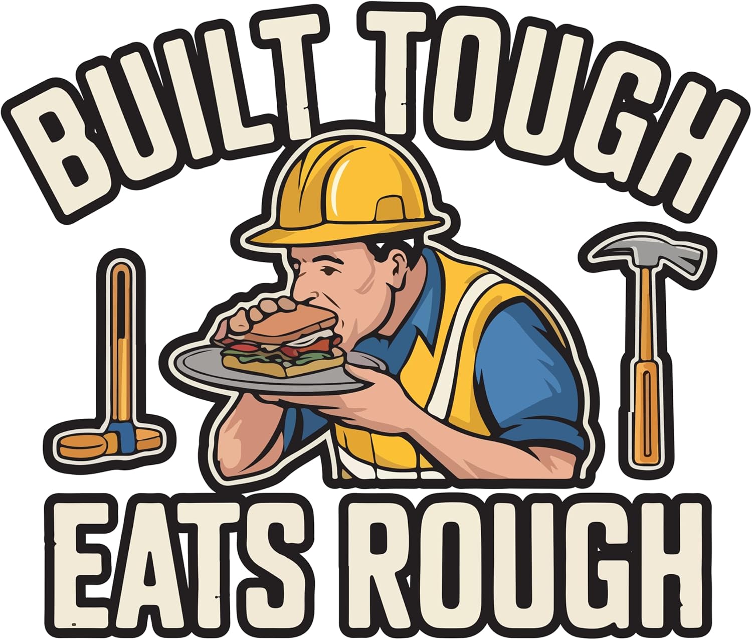 Construction Worker Funny Stickers, Hard Hat Helmet Decals - Weatherproof Stickers and Decal, for Helmet Label Funny (Safety)